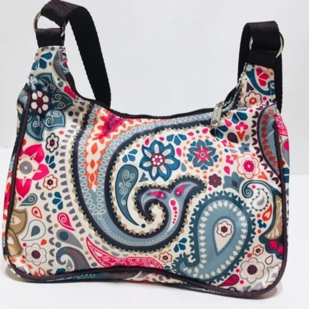 LeSportSac Andean Paisley Crossbody Hobo Bag NWOT